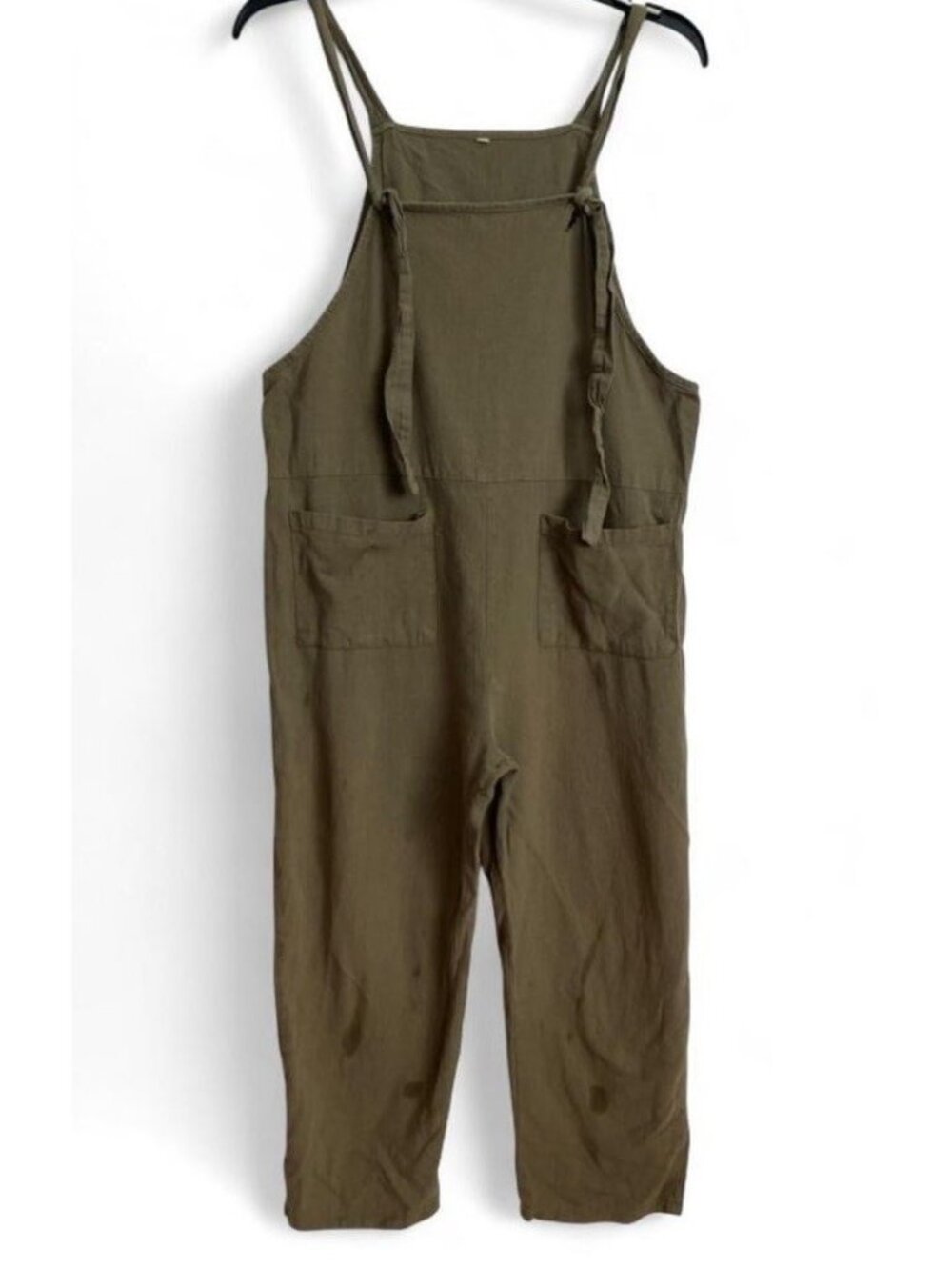 Women’s Olive Green Woven Sleeveless Square Neck Jumpsuit S